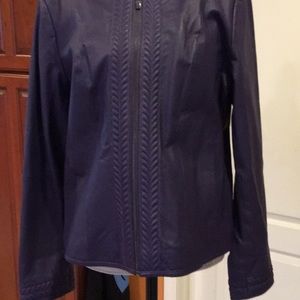 NWOT HAL RUBENSTEIN Purple Leather Jacket, Large,BEAUTIFUL-never worn ‼️